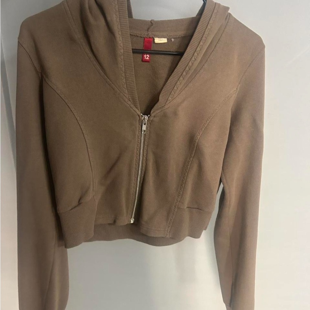 Brown Zip-Up Hoodie for Women